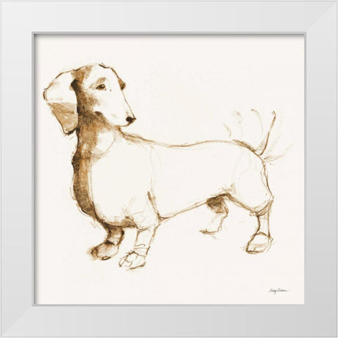 Clio Brown and Orange White Modern Wood Framed Art Print by Tillmon, Avery