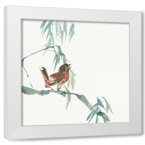 Russet Sparrow White Modern Wood Framed Art Print by Paschke, Chris