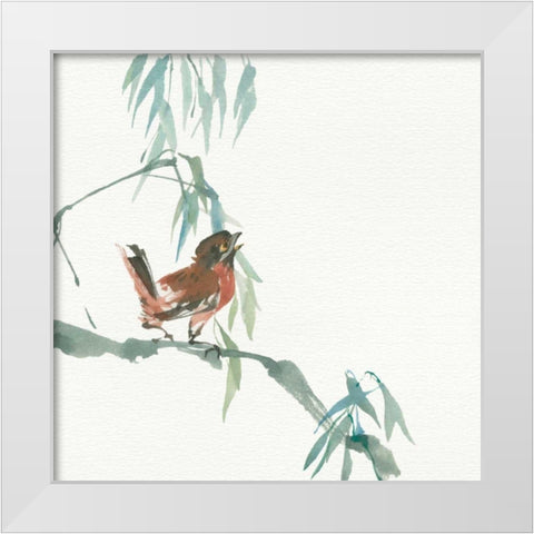 Russet Sparrow White Modern Wood Framed Art Print by Paschke, Chris