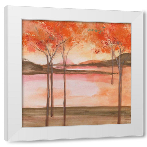 Mountain Meadow I White Modern Wood Framed Art Print by Paschke, Chris