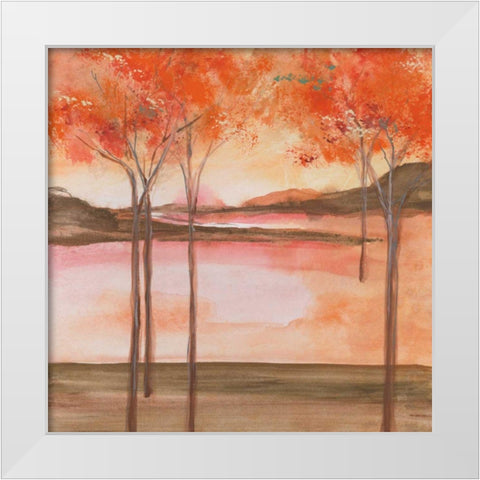 Mountain Meadow I White Modern Wood Framed Art Print by Paschke, Chris