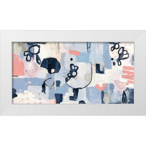 Take Flight Coral and Gray White Modern Wood Framed Art Print by Wild Apple Portfolio