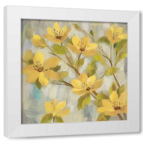 Golden Bloom I Neutral White Modern Wood Framed Art Print by Vassileva, Silvia