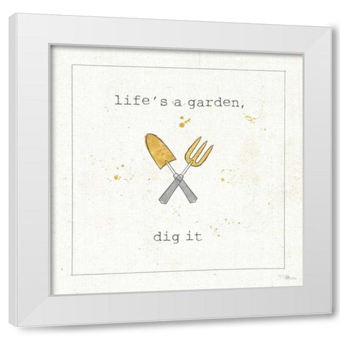 Garden Notes II White Modern Wood Framed Art Print by Pela Studio