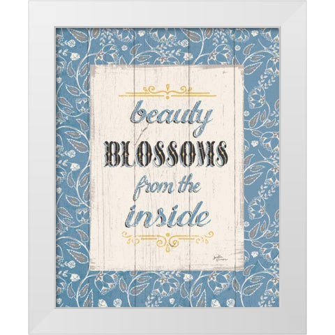 Blooming Season V White Modern Wood Framed Art Print by Penner, Janelle