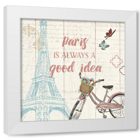 Paris Tour IV White Modern Wood Framed Art Print by Penner, Janelle