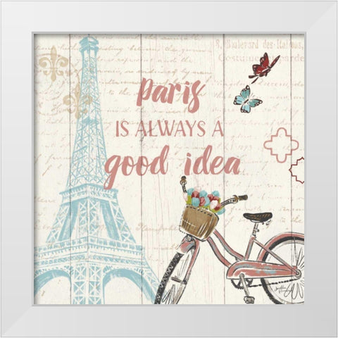 Paris Tour IV White Modern Wood Framed Art Print by Penner, Janelle