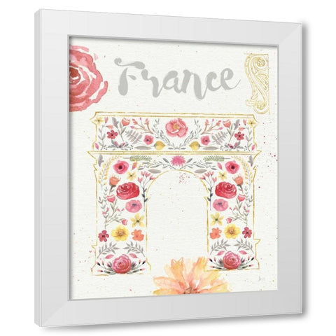 Paris Blooms II White Modern Wood Framed Art Print by Aiken, Jess