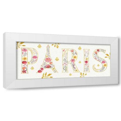 Paris Blooms V White Modern Wood Framed Art Print by Aiken, Jess