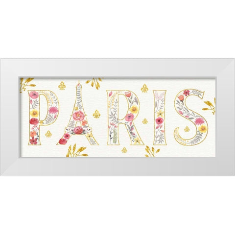 Paris Blooms V White Modern Wood Framed Art Print by Aiken, Jess