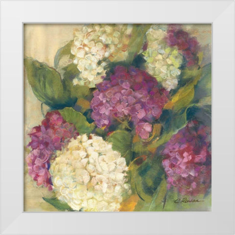 Hydrangea Delight I White Modern Wood Framed Art Print by Rowan, Carol