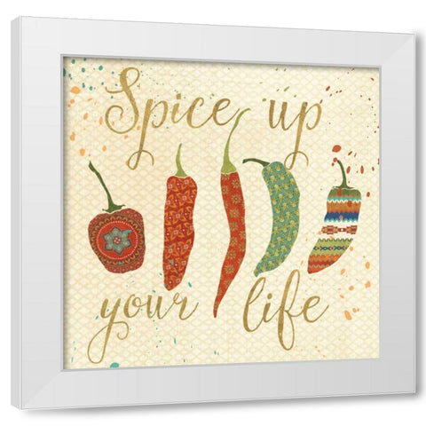 Mexican Fiesta V White Modern Wood Framed Art Print by Charron, Veronique
