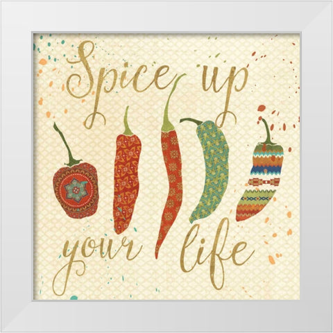 Mexican Fiesta V White Modern Wood Framed Art Print by Charron, Veronique