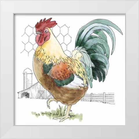 Fun at the Coop V White Modern Wood Framed Art Print by Grove, Beth