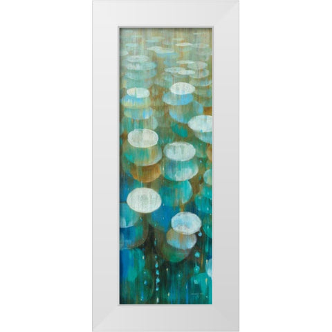 Raindrops II White Modern Wood Framed Art Print by Nai, Danhui