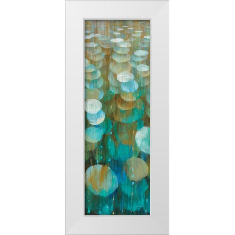 Raindrops III White Modern Wood Framed Art Print by Nai, Danhui