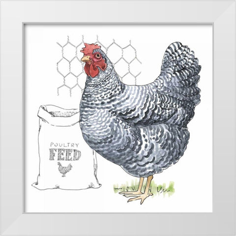 Fun at the Coop III v2 White Modern Wood Framed Art Print by Grove, Beth