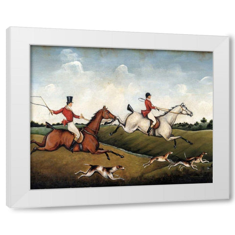 The Hunt Crop White Modern Wood Framed Art Print by Brown, David Carter