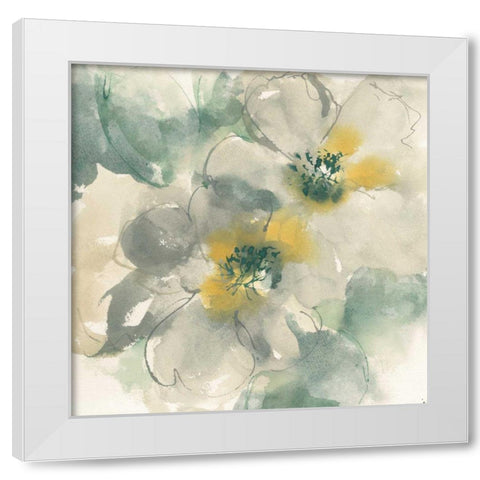 Silver Quince I White Modern Wood Framed Art Print by Paschke, Chris