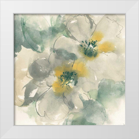 Silver Quince I White Modern Wood Framed Art Print by Paschke, Chris