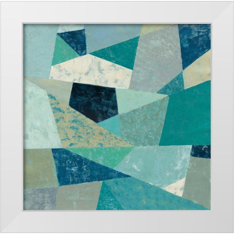 Indigo Geo Metric II White Modern Wood Framed Art Print by Vassileva, Silvia