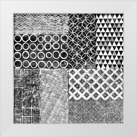 Maki Tile XVI White Modern Wood Framed Art Print by Lovell, Kathrine