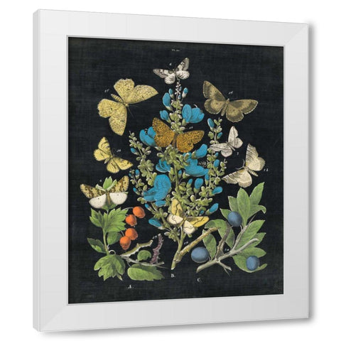 Butterfly Bouquet on Black II White Modern Wood Framed Art Print by Wild Apple Portfolio