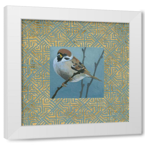 The Sparrow White Modern Wood Framed Art Print by Lovell, Kathrine