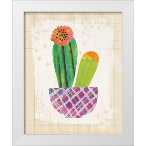 Collage Cactus II on Graph Paper White Modern Wood Framed Art Print by Averinos, Melissa