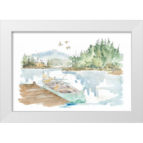 Lakehouse I on White White Modern Wood Framed Art Print by Tavoletti, Anne