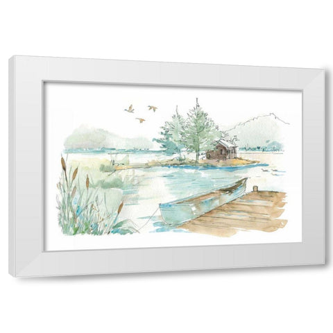 Lakehouse II on White White Modern Wood Framed Art Print by Tavoletti, Anne