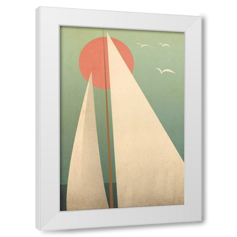 Sails III White Modern Wood Framed Art Print by Fowler, Ryan