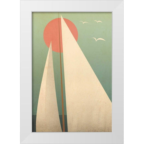 Sails III White Modern Wood Framed Art Print by Fowler, Ryan