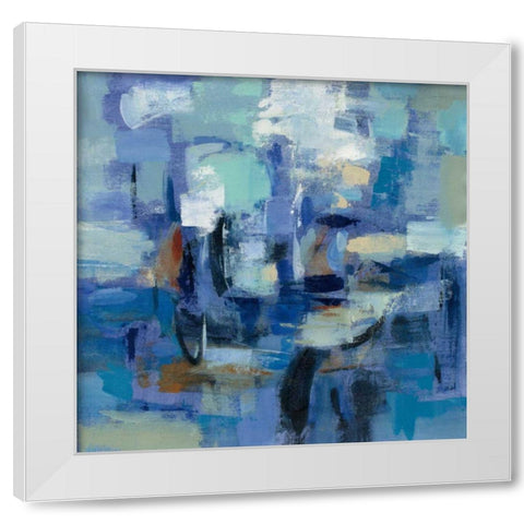 Ultramarine Waves II White Modern Wood Framed Art Print by Vassileva, Silvia