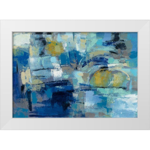 Ultramarine Waves III White Modern Wood Framed Art Print by Vassileva, Silvia