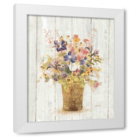 Wild Flowers in Vase II on Barn Board White Modern Wood Framed Art Print by Blum, Cheri