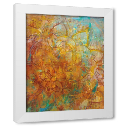 Bohemian Abstract Bright White Modern Wood Framed Art Print by Nai, Danhui