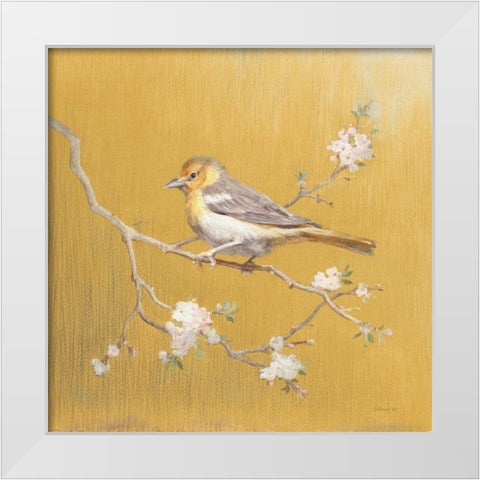 Northern Oriole on Gold White Modern Wood Framed Art Print by Nai, Danhui