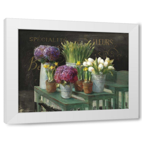 Les Fleurs Printemps on Black White Modern Wood Framed Art Print by Nai, Danhui