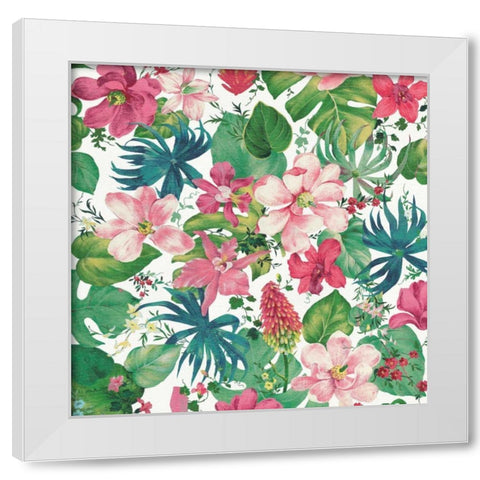 Tropical Dream Bright on White White Modern Wood Framed Art Print by Nai, Danhui