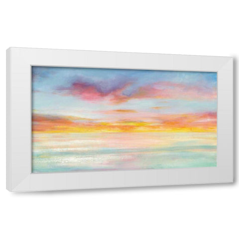 Pastel Sky White Modern Wood Framed Art Print by Nai, Danhui