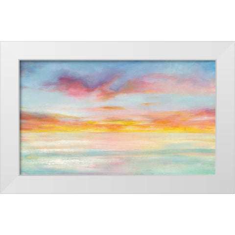 Pastel Sky White Modern Wood Framed Art Print by Nai, Danhui