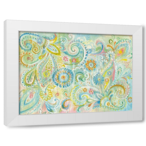 Spring Dream Paisley White Modern Wood Framed Art Print by Nai, Danhui