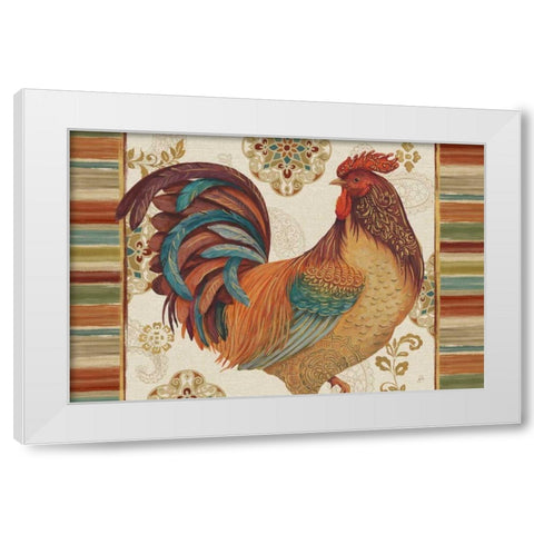 Rooster Rainbow IVA White Modern Wood Framed Art Print by Brissonnet, Daphne