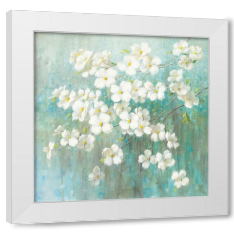 Spring Dream I Abstract White Modern Wood Framed Art Print by Nai, Danhui