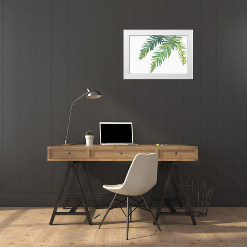 Ferns I White Modern Wood Framed Art Print by Paschke, Chris