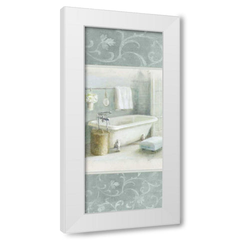 Refreshing Bath Brocade III White Modern Wood Framed Art Print by Nai, Danhui