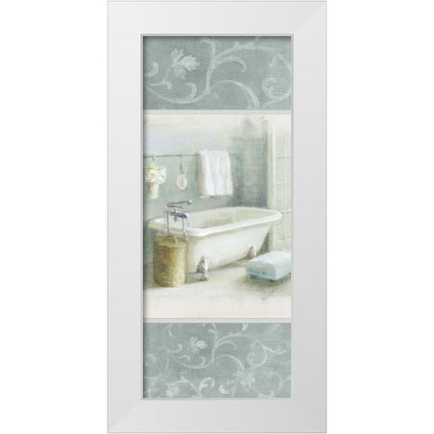 Refreshing Bath Brocade III White Modern Wood Framed Art Print by Nai, Danhui