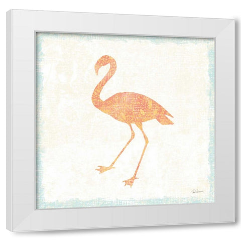 Flamingo Tropicale VI White Modern Wood Framed Art Print by Schlabach, Sue