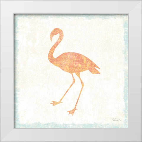 Flamingo Tropicale VI White Modern Wood Framed Art Print by Schlabach, Sue